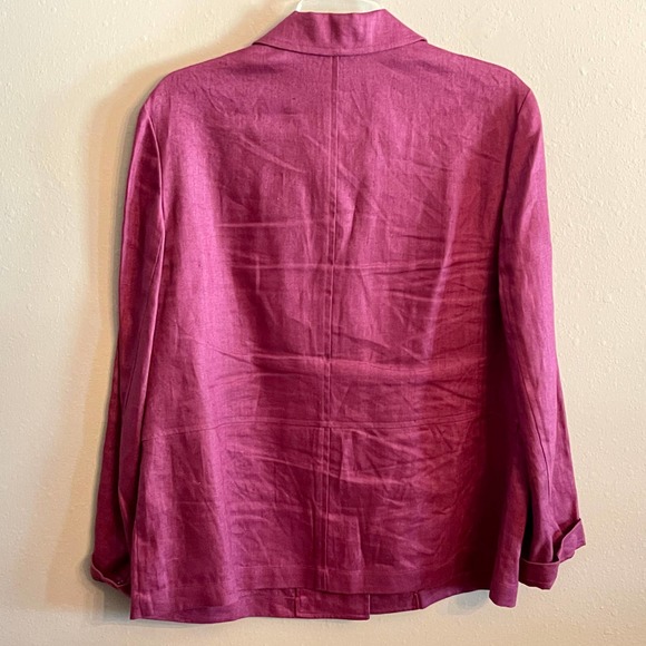 Embassy Row 100% Pure Linen Red Wine Blazer Size 12 S1142-01 - Picture 2 of 8